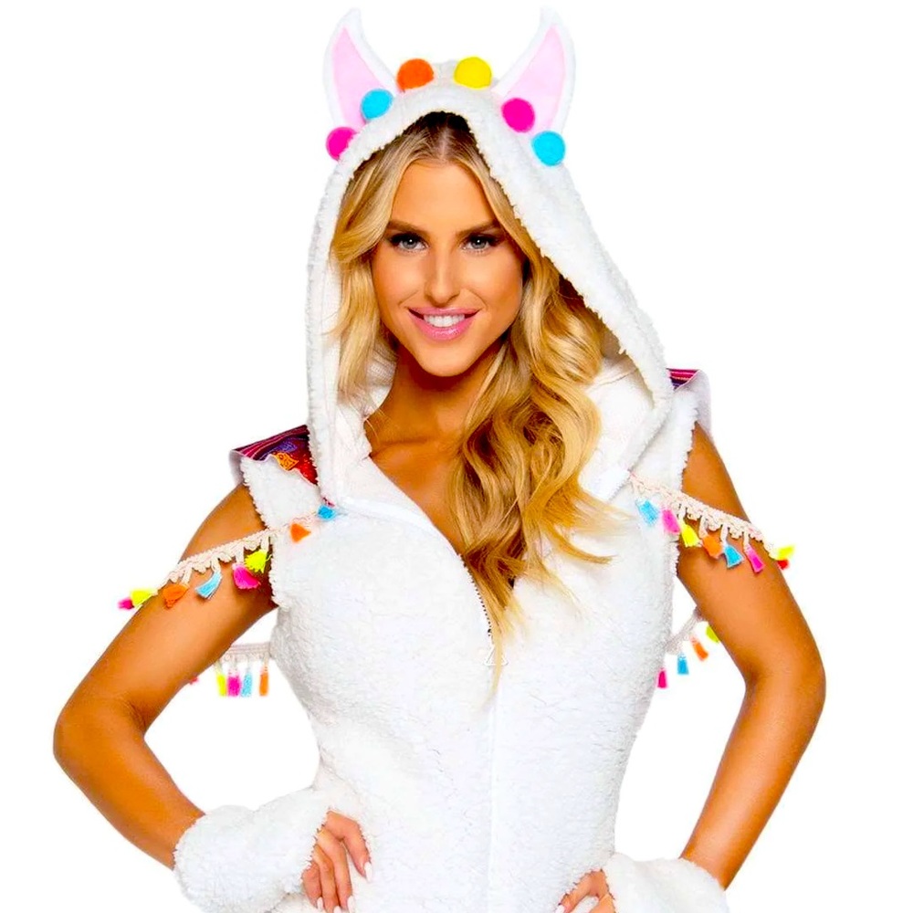 Leg Avenue Cuddly Llama Costume With Hood For Halloween or Costume Parties 6/8